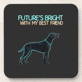 Posavasos Ilustración de un perro Labrador negro