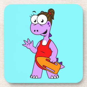 Posavasos Ilustracion De Un Salvavidas Tirrannosauro Rex.