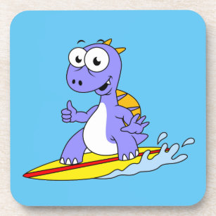 Posavasos Ilustracion De Un Spinosaurus De Surf.