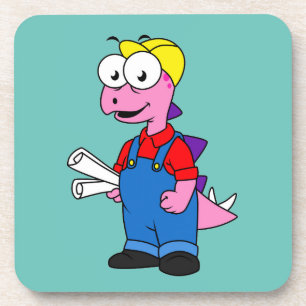 Posavasos Ilustracion De Un Trabajador De Construcción De St