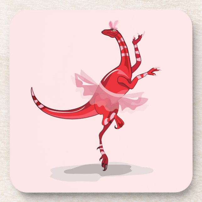 Posavasos Ilustracion De Una Ballerina Bailando Raptor. (Frente)