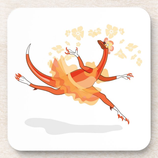 Posavasos Ilustracion De Una Ballerina Bailando Raptor. 2 (Frente)