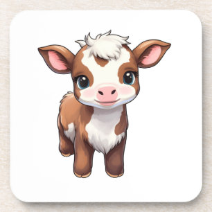 Posavasos Ilustración de vaca de dibujos animados