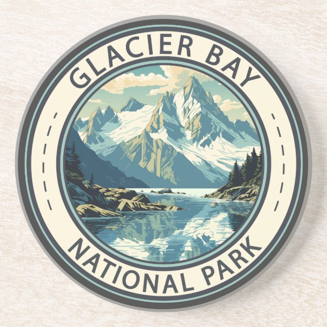 Posavasos Ilustracion de viajes del Parque Nacional de la Ba (Frente)