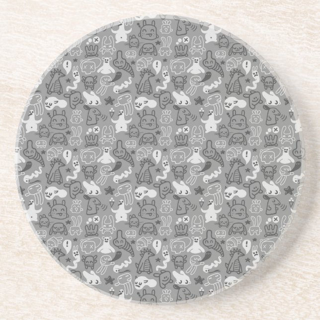 Posavasos ilustracion del modelo de los doodles (Frente)