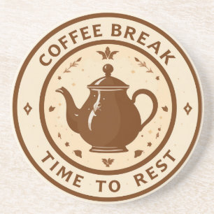 Posavasos Ilustración elegante de tetera para pausa de café