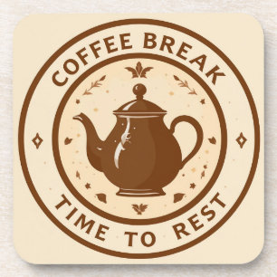 Posavasos Ilustración elegante de tetera para pausa de café