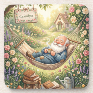 Posavasos Ilustración en acuarela acogedora de un gnomo durm