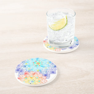 Posavasos Ilustracion floral de primavera