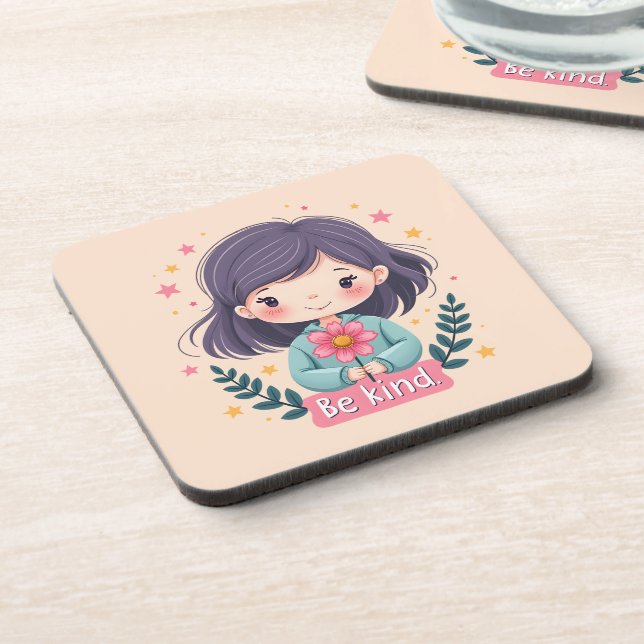 Posavasos Ilustración Kawaii "Sé Amable" (Lado Izquierdo)