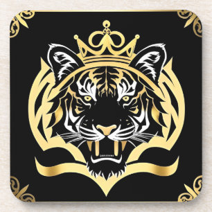 Posavasos Ilustración majestuosa del tigre dorado