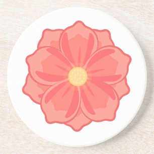 Posavasos Ilustración minimalista de flor en floración de co