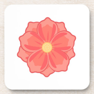 Posavasos Ilustración minimalista de flor en floración de co