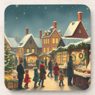 Posavasos Ilustracion navideño vintage