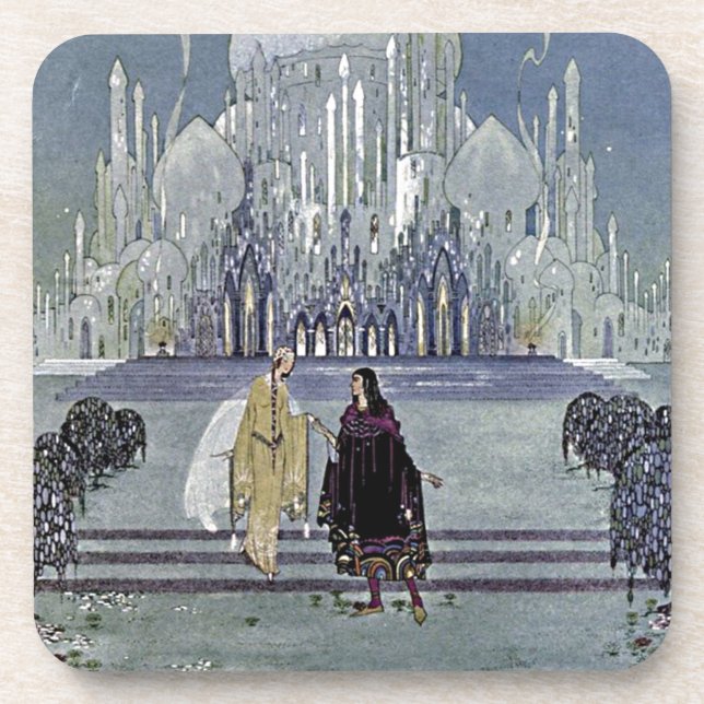 Posavasos Ilustracion Princesa y Princesa de Comercio Exótic (Frente)