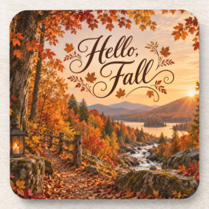 Posavasos Ilustración rústica de la temporada de otoño