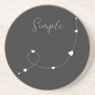 Posavasos Ilustracion simple con corazones en estilo minimal