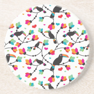 Posavasos ilustracion tropical del pájaro toucan lindo