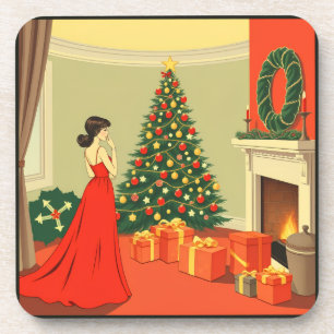 Posavasos Ilustración Vintage de Navidad