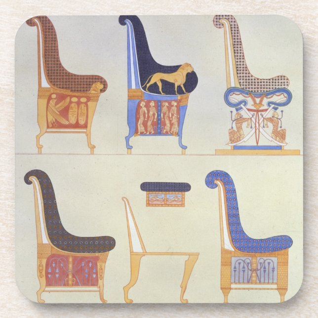 Posavasos Ilustraciones de diversos asientos y armchai (Frente)