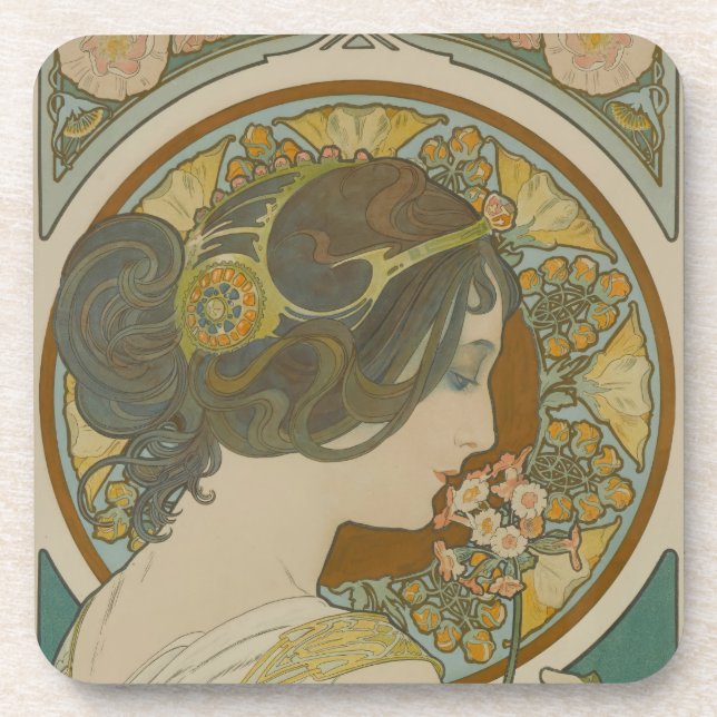 Posavasos Imagen de Alphonse Mucha (Frente)