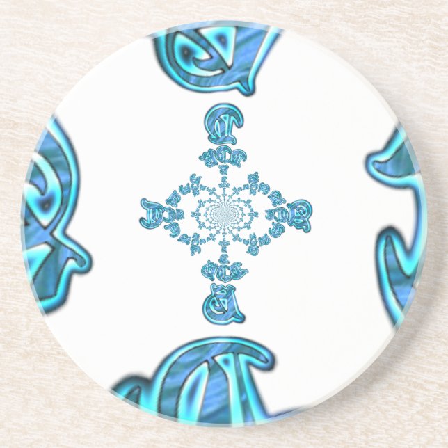 Posavasos Imagen de arte de graffiti Verde azulado de Action (Frente)