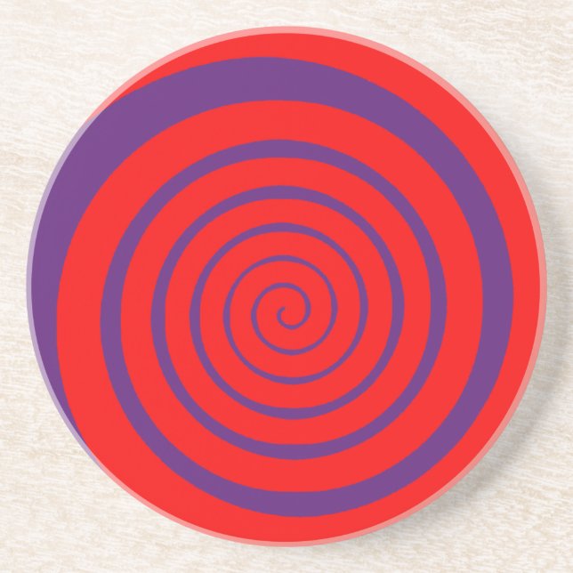 Posavasos imagen de espiral hipnótica roja (Frente)