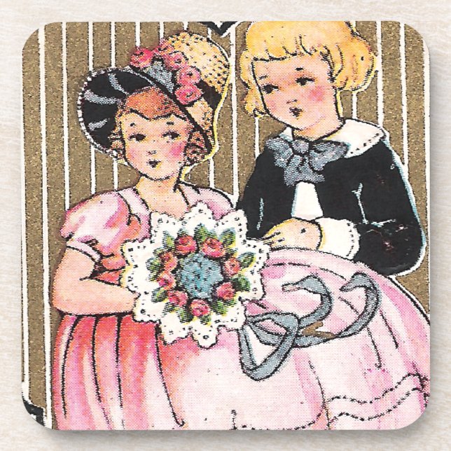 Posavasos Imagen de San Valentín de época (Frente)