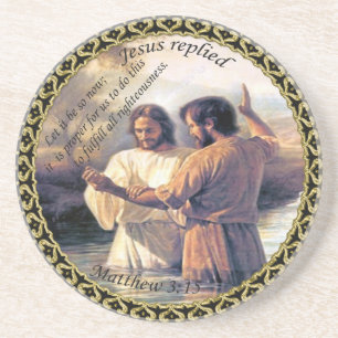 Posavasos imagen uno del bautismo de Jesucristo
