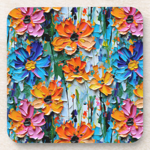 Posavasos Impasto Estilo Flores de aceite en un patrón color