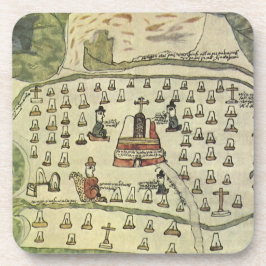 Posavasos Imperio Azteca de Moctezuma, Mapa Antiguo del Mund