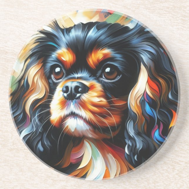 Posavasos Impresión Acrílica de Perro Cavalier King Charles  (Frente)