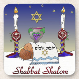 Posavasos Impresión artística de Judaica Shabbat Shalom