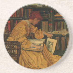 Posavasos Impresión artística para amantes de libros antiguo