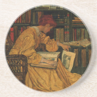 Posavasos Impresión artística para amantes de libros antiguo