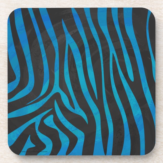 Posavasos Impresión azul y negro de cebra (Frente)