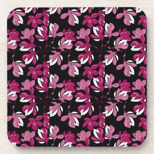 Posavasos Impresión botánica de magnolia rosa