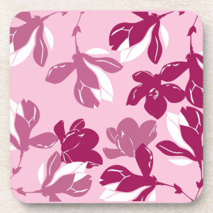 Posavasos Impresión botánica de magnolia rosa