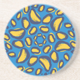 Posavasos Impresión colorida de leopardo, textura perfecta.