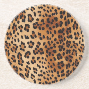 Posavasos Impresión de animales de leopardo negro marrón