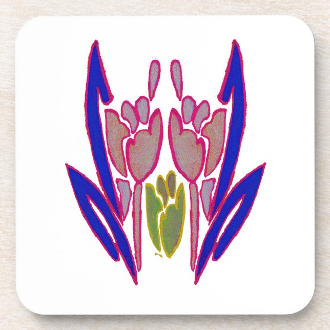 Posavasos Impresión de arte de acuarela Rosa elegante (Frente)