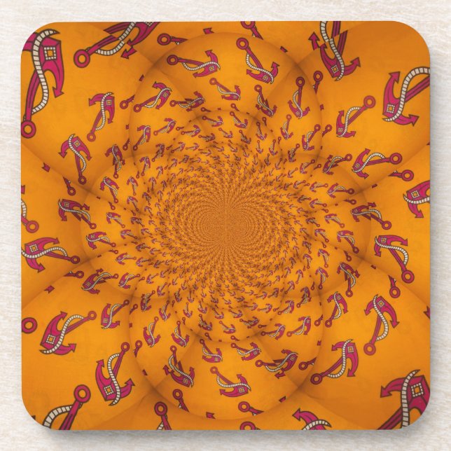 Posavasos Impresión de arte de ancla Kaleidoscope (Frente)