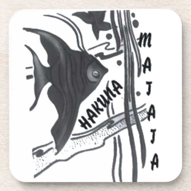 Posavasos Impresión de arte de pescado de Hakuna Matata (Frente)