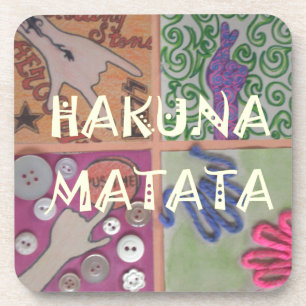 Posavasos Impresión de arte de señal de mano de Hakuna Matat