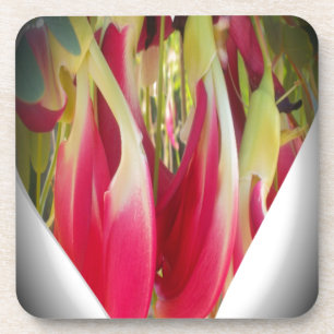 Posavasos Impresión de arte floral cardíaco