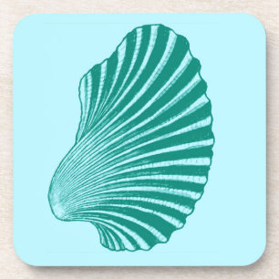 Posavasos Impresión de bloques de conchas de vieira, turques