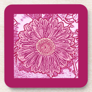 Posavasos Impresión de bloques de margarita de Gerbera - ton