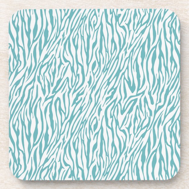 Posavasos Impresión de cebra blanca Aqua (Frente)