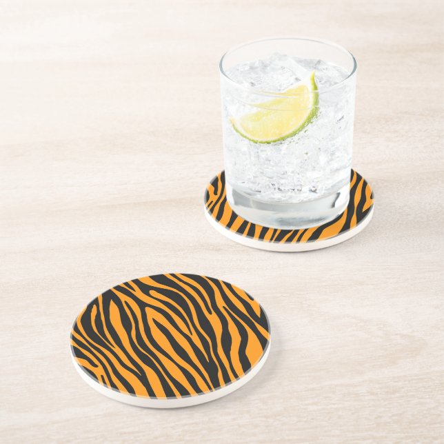 Posavasos Impresión de cebra Naranja Princeton (Lado)