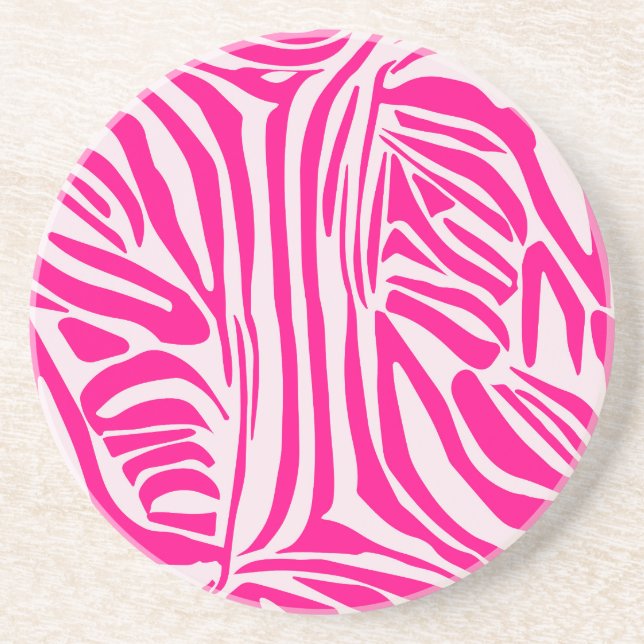 Posavasos Impresión de cebra rosa (Frente)